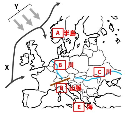 ヨーロッパ州の地形白地図問題